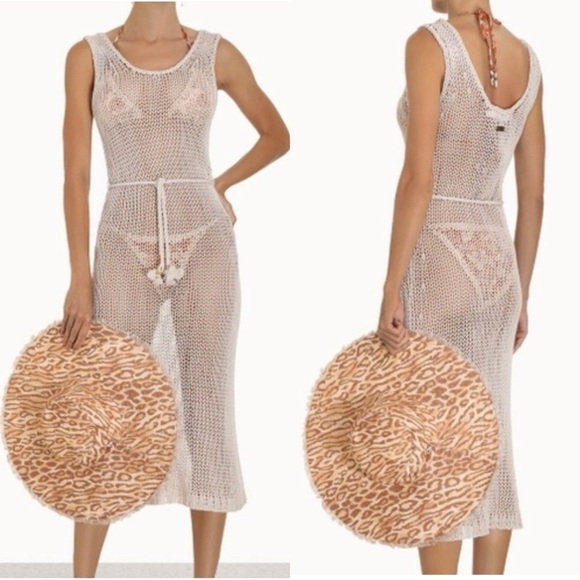 Zimmermann Tropicana Scoop Midi Dress Crochet Knit - Picture 2 of 16